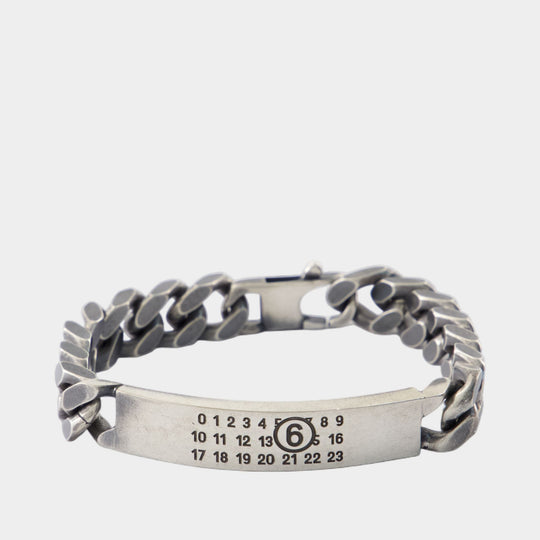 Minimal Logo Id Tag Bracelet - MM6 Maison Margiela - Metal - Silver