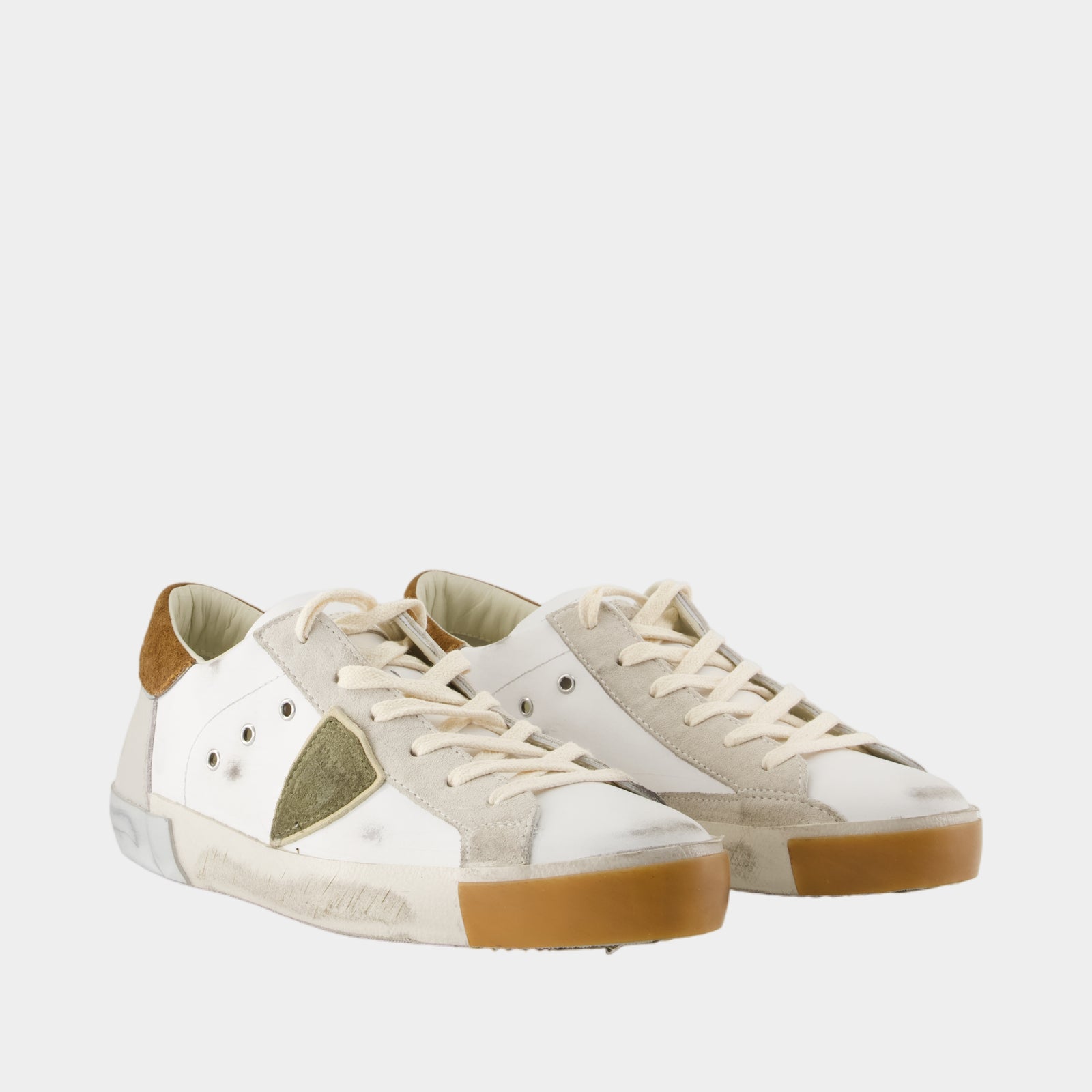 【関税込み】Sneakers Prsx Low - Philippe Model - Leather - P Prsx Sneakers: Woman's Black/Silver Shoes | Philippe Model Paris