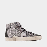 Prsx High Woman Sneakers - Philippe Model - Leather - Grey