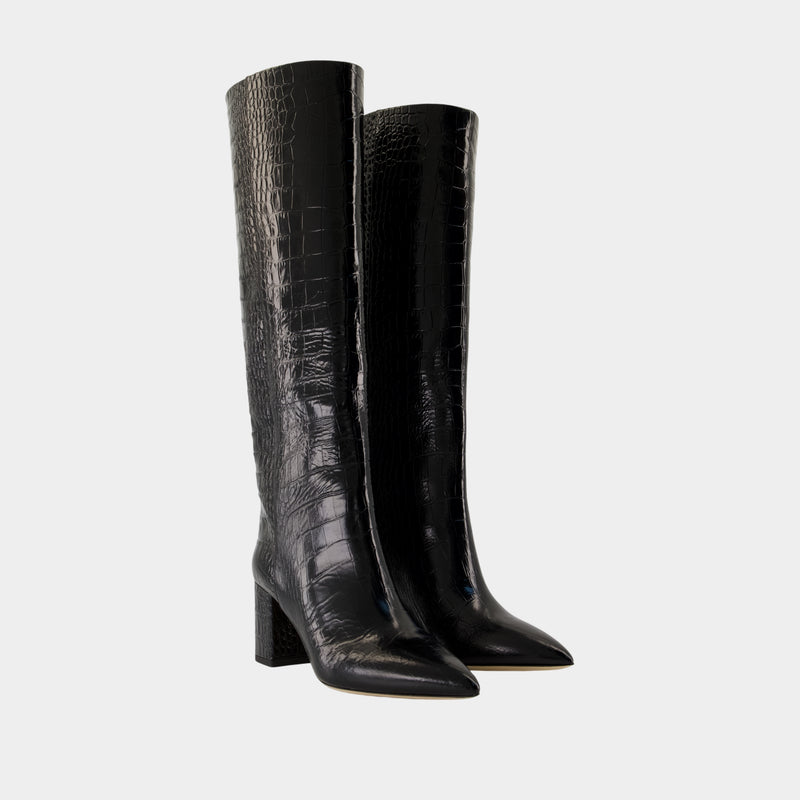Anja 70 Boots - Paris Texas - Leather - Black