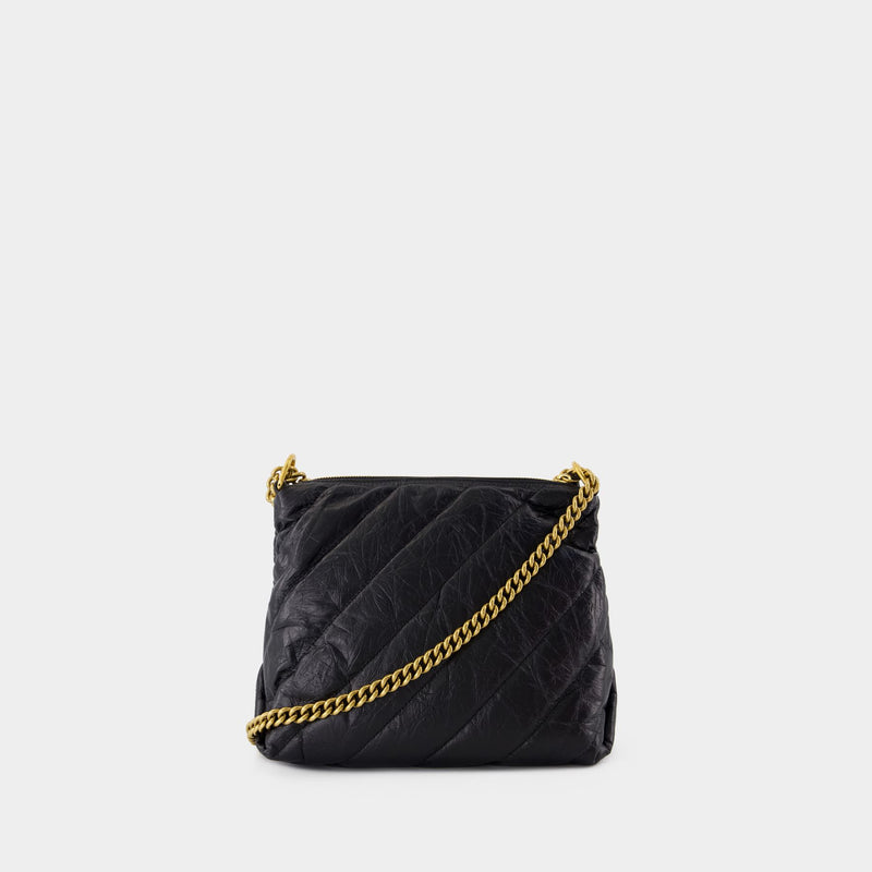 Crush Small Shoulder Bag - Balenciaga - Leather - Black