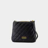 Crush M Shoulder Bag - Balenciaga - Leather - Black