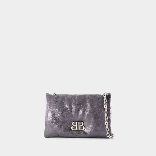 Monaco 灰色皮制单肩包