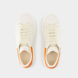 Oversize Sneakers - Alexander McQueen - Leather - White/Orange