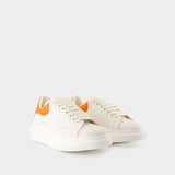 Oversize Sneakers - Alexander McQueen - Leather - White/Orange