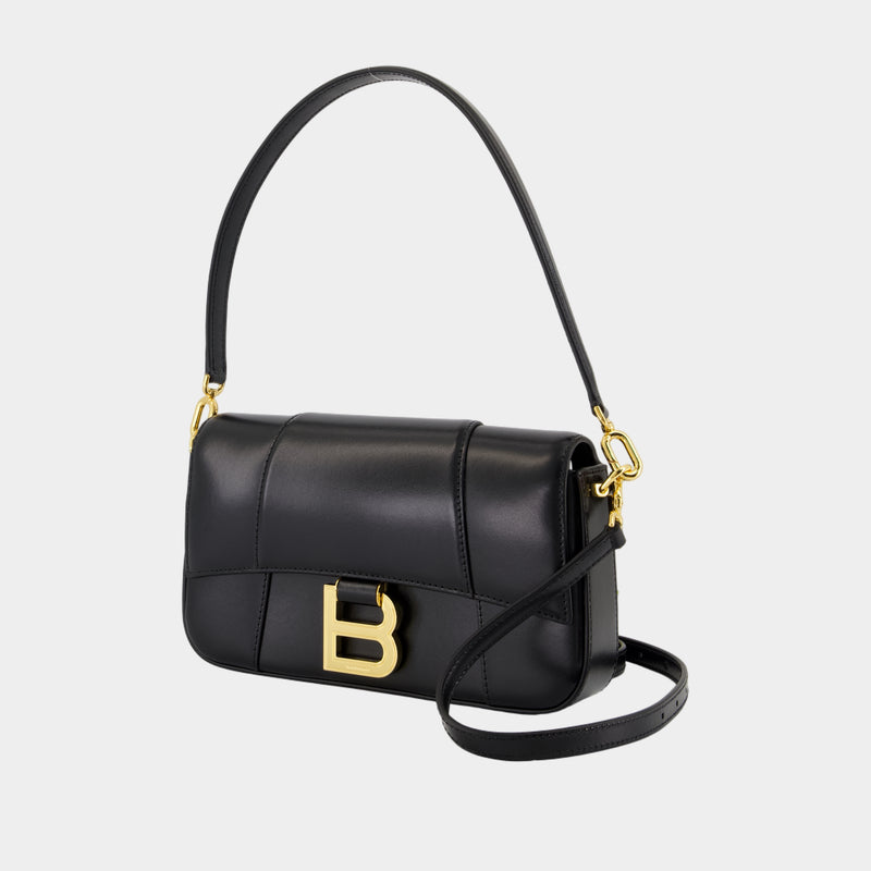 Hourglass Sling Small Shoulder Bag - Balenciaga - Leather - Black