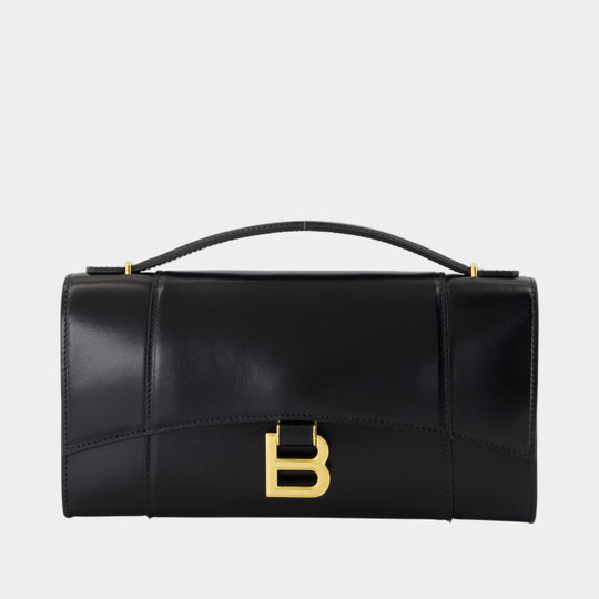 Hourglass Clutch - Balenciaga - Leather - Black