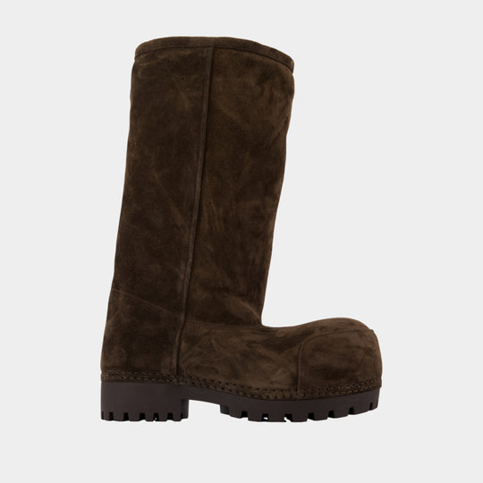 Alaska Fur Boots - Balenciaga - Leather - Brown
