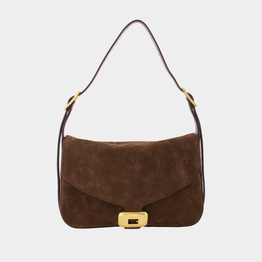 Clicca M Shoulder Bag - Balenciaga - Suede - Brown