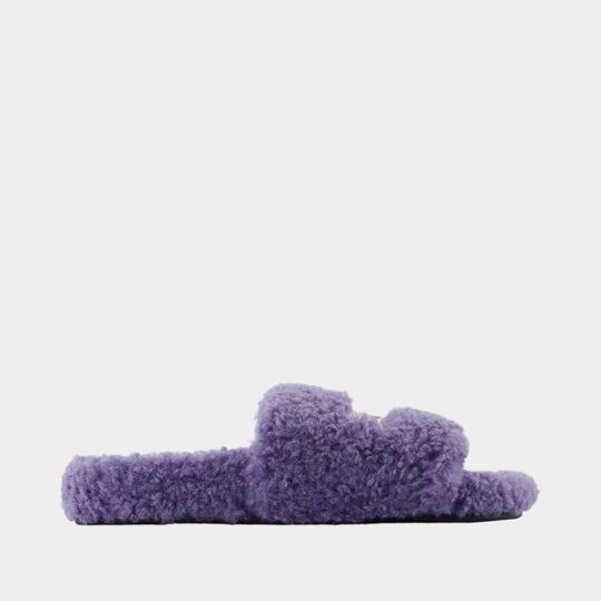 Furry Sandals - Balenciaga - Faux Fur - Purple