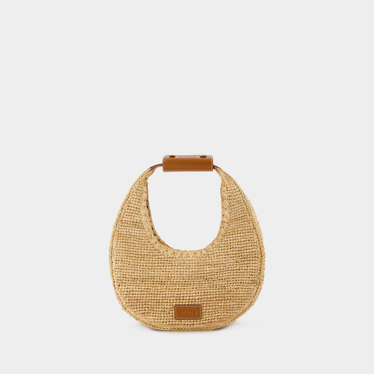 Moon Raphia 茶色拉菲草单肩包斜挎包