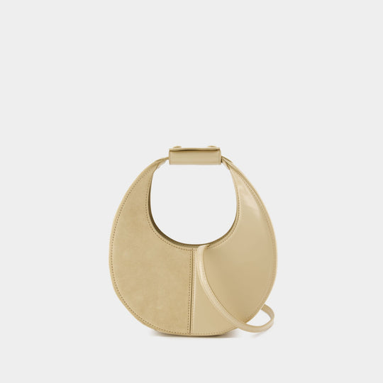 Mini Moon Split 米色皮制手拿包