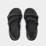 Kobarah Flat Negro 黑色光面小牛皮凉鞋