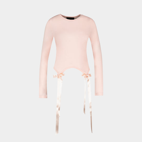 Bow Tail Easy Long Sleeve T-Shirt - Simone Rocha - Synthetic - Pink