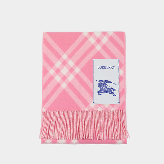 Mu Tbar Bias Check Scarf - Burberry - Cashmere - Pink