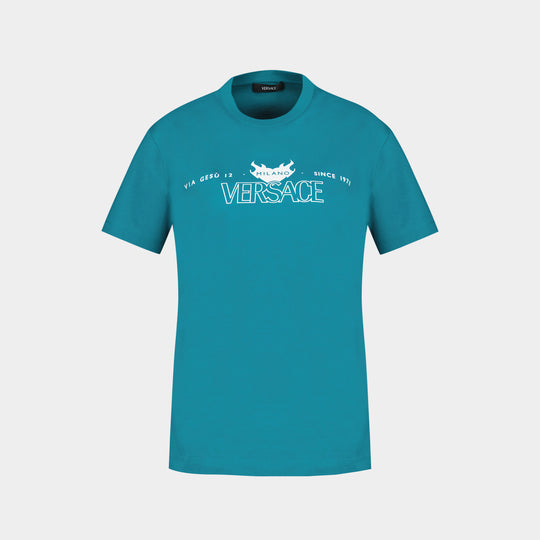 Logo T Shirt - Versace - Cotton - Green