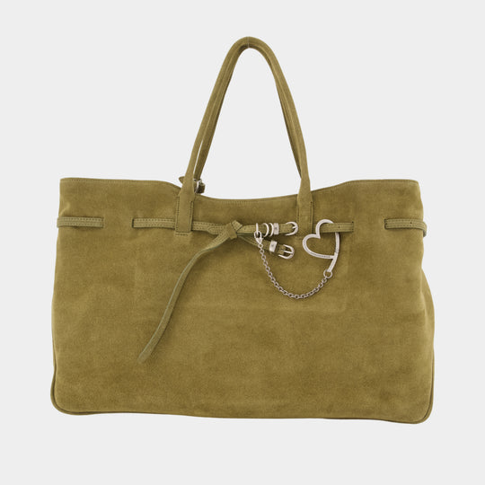 Grandma Used Xl Shopper Bag - Margesherwood - Leather - Khaki