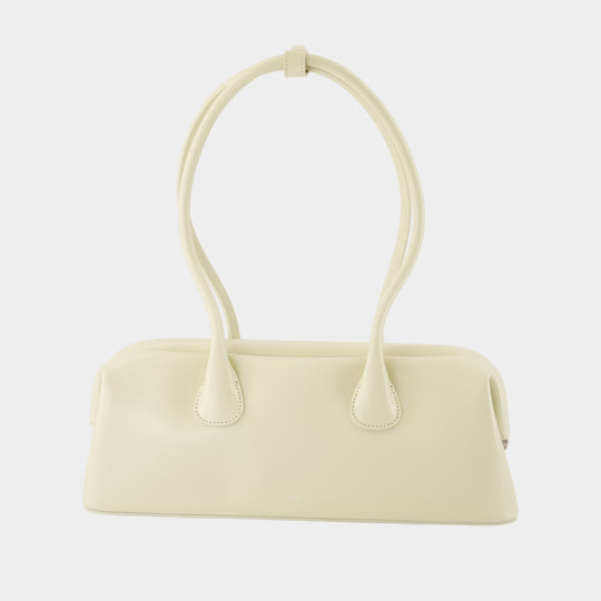 Boat Wide Shoulder Bag - Osoi - Leather - White