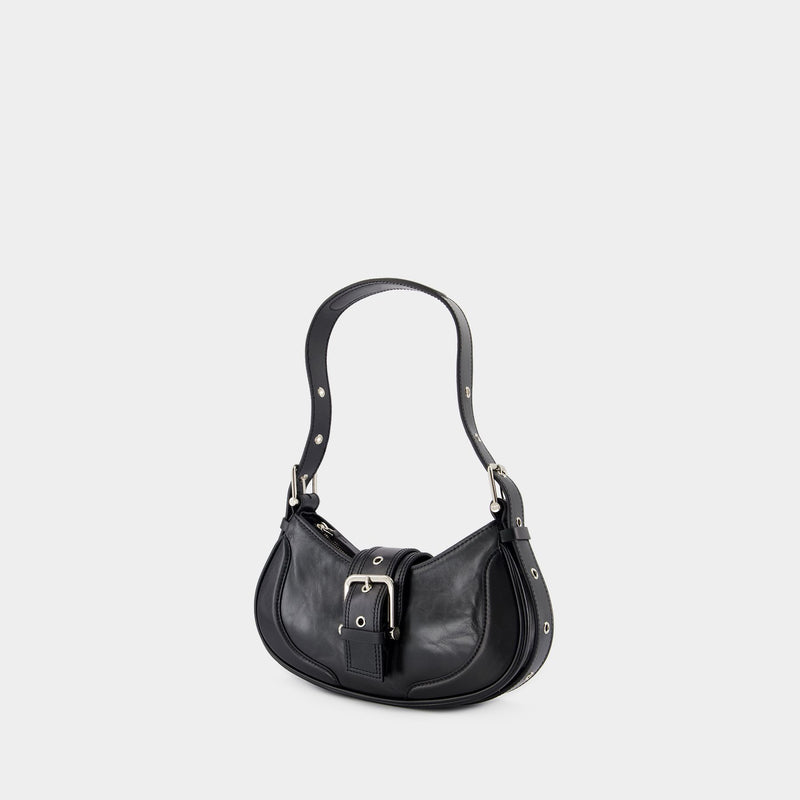 Hobo Brocle Shoulder Bag - Osoi - Leather - Black