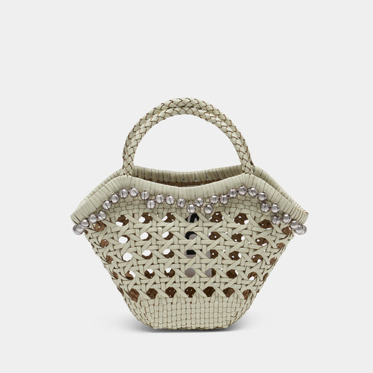Lip Shopper Bag - Osoi - Raffia - White