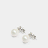 Pearl Heart Crystal Stud Earrings - Simone Rocha - Pearls - Ivory