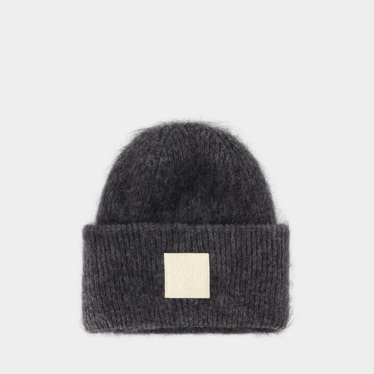Patch Beanie - AMI Paris - Wool - Grey