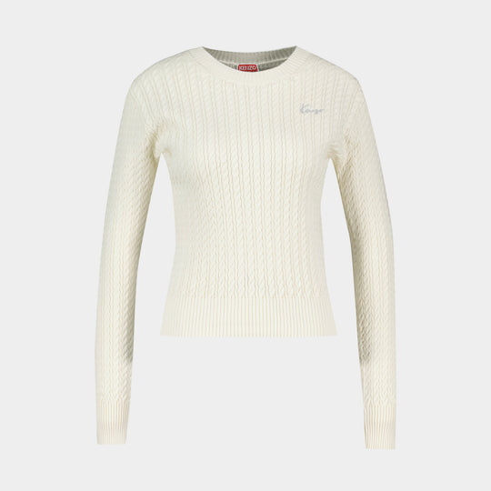 Signature Sweatshirt - Kenzo - Cotton - White