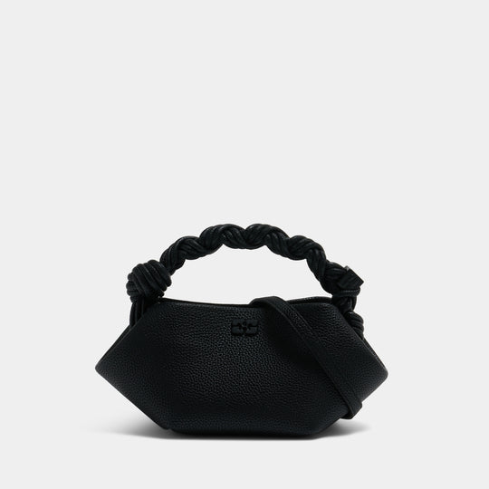 Bou Bag Mini Grained Handbag - Ganni - Synthetic - Black