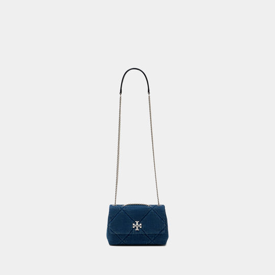 Kira Diamond Quilt Small Convertible Bag - Tory Burch - Leather - Blue