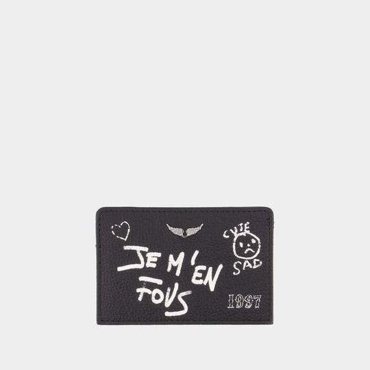 Zv Pass Arty Tag Card Holder - Zadig & Voltaire - Leather - Black