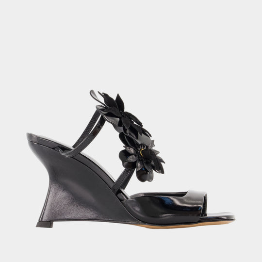 Belara Wedge 85 Sandals - Zimmermann - Leather - Black