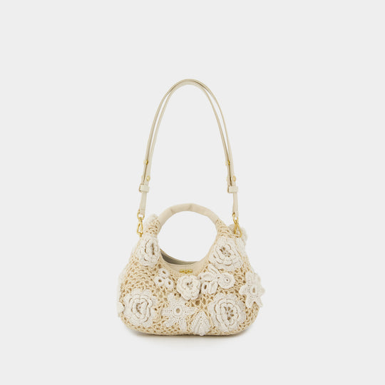 Hobo Mini Purse - Ganni - Cotton - White