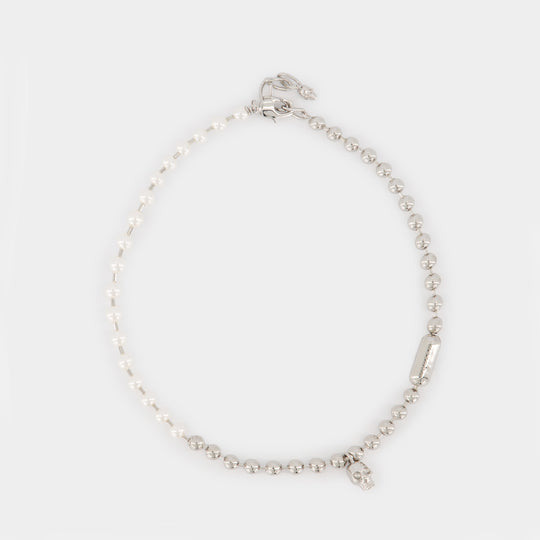 Skl & Pearl Necklace - Alexander McQueen - Metal - Silver