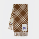Mu 168x30 Tbar Bias Check Scarf - Burberry - Cashmere - Brown