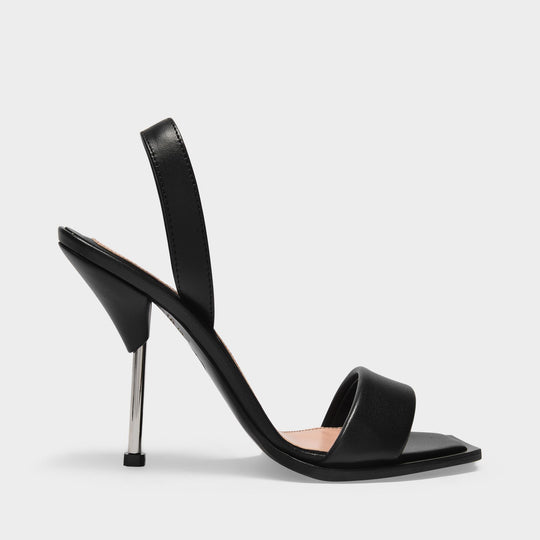 Sandals黑色羊皮凉鞋高跟鞋