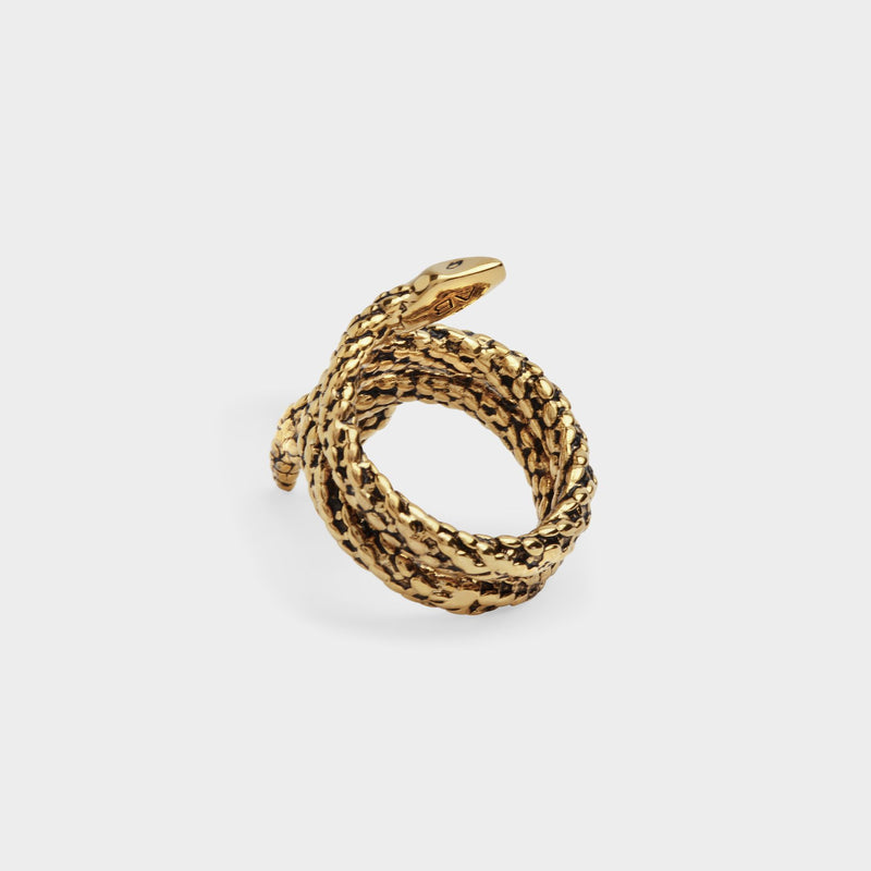 Asclepios Ring 金色金属戒指