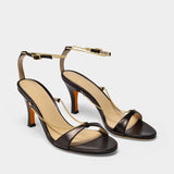 Aurora Sandals in Black Leather