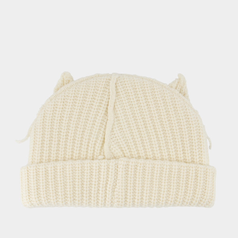Chunky Ears Beanie - Charles Jeffrey Loverboy - Wool - White