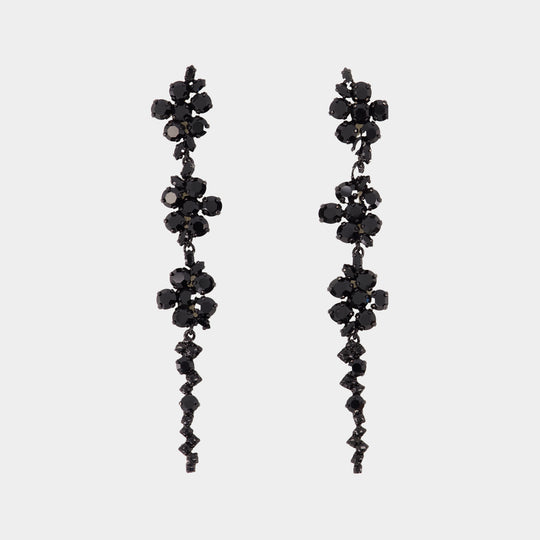 Floral Earrings - Simone Rocha - Synthetic Pearls - Black