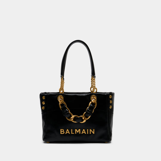 1945 Soft Cabas Small Shoulder Bag - Balmain - Leather - Black