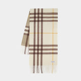 Mu 168x30 Giant Check Scarf - Burberry - Cashmere - Beige