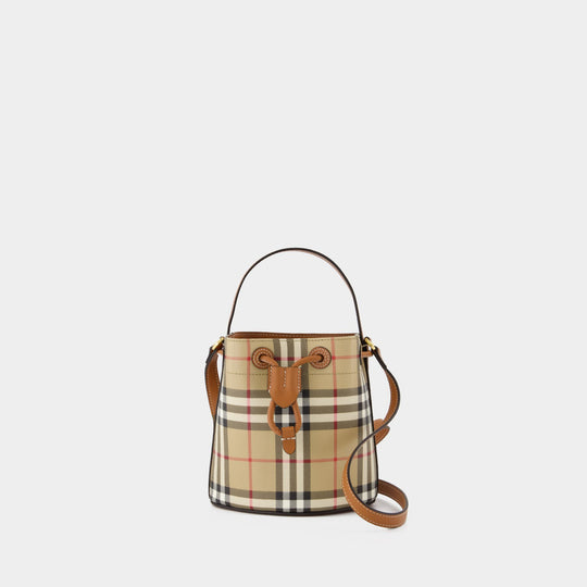 Ll Mini Drawstring Purse - Burberry - Synthetic Leather - Brown