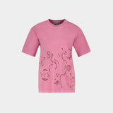 Embroidery Anglais T-Shirt - Ganni - Cotton - Pink