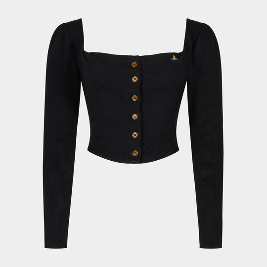 Bea Corset Cardigan - Vivienne Westwood - Cotton - Black