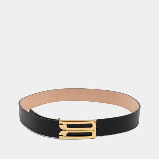 Jumbo Frame Belt - Victoria Beckham - Leather - Black