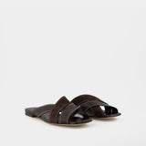 Slides - Tod's - Leather - Brown
