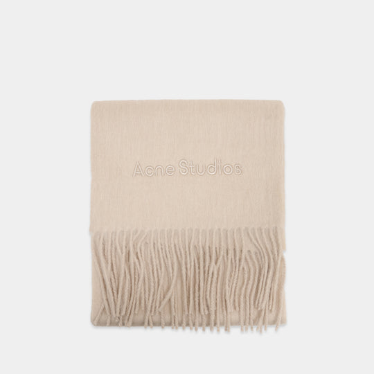 Logo Scarf - Acne Studios - Wool - Beige