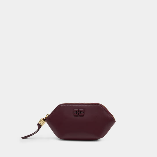Bou Coin Purse - Ganni - Leather - Bordeaux