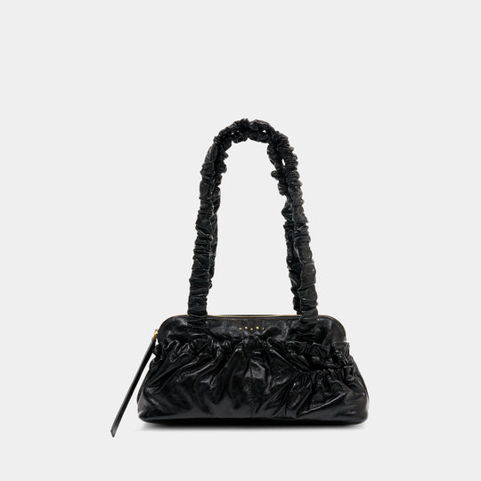 Gathered Ew Shoulder Bag - Marni - Leather - Black