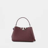 Eleanor Soft Mini Satchel Purse - Tory Burch - Leather - Burgundy